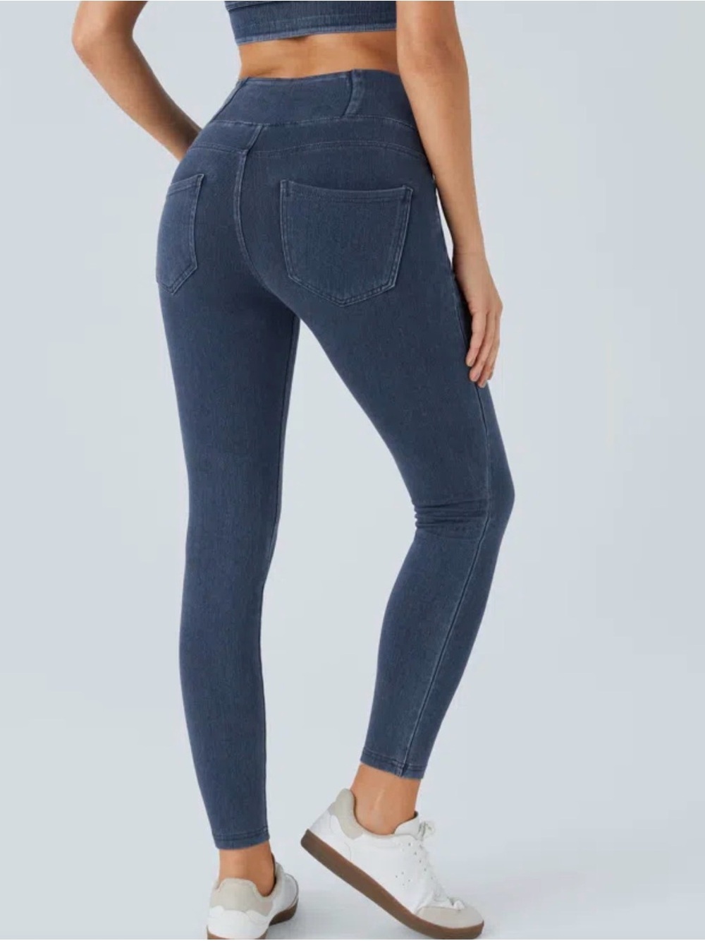 HALARA Flex Denim Navy Blue High-Rise Women’s Size M 7/8 Length